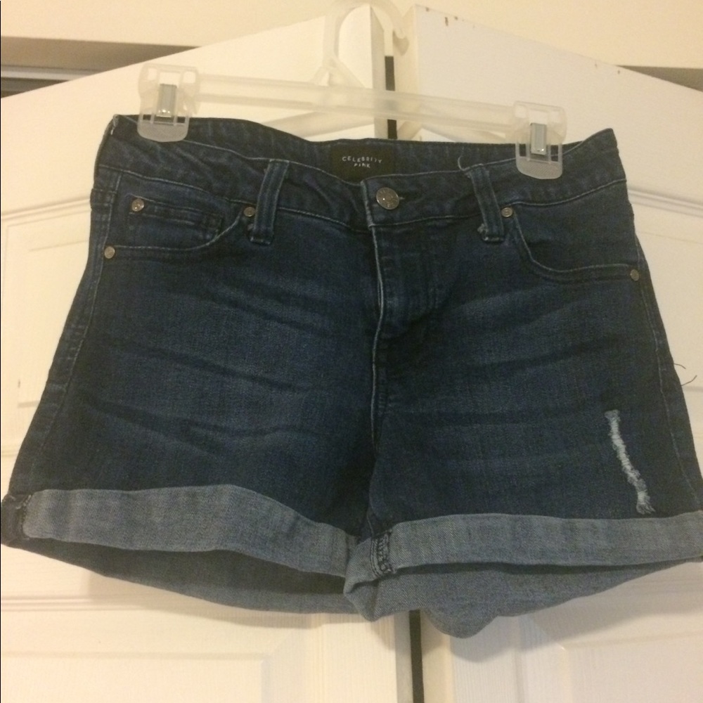 Stretch denim shorts